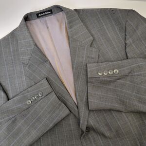 Perry Ellis Portfolio Mens Gray Silk/Wool/Cashmere Pinstripe Suit Blazer 44R